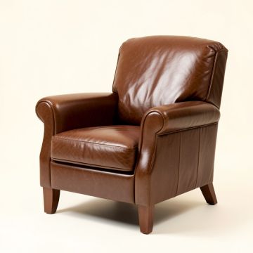40.5 '' Wide Genuine Leather Club Chair (synthetic illustration; no displayed measurements)