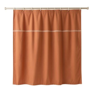 Stone Crest Shower Curtain Hanging Flat From A Plain Rod - Terracotta