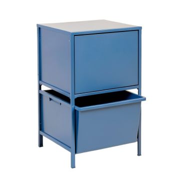 Clay Canyon Freestanding Pull-Out Hamper Cabinet - Blue