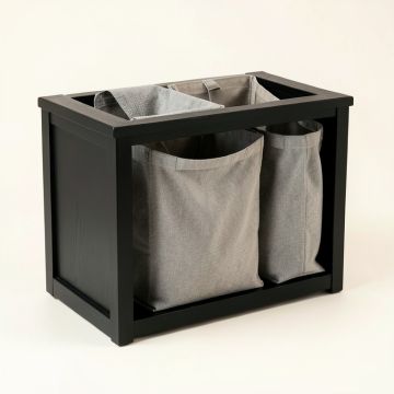 Cliff Crossing Laundry Sorting Station With Plain Removable Bags - Black (synthetic illustration; no displayed measurements)