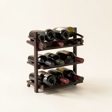 Newhall 24 Bottle Floor Wine Bottle & Glass Rack In Dark Espresso (synthetic illustration; no displayed measurements)
