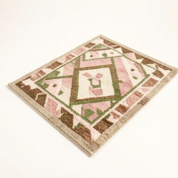 Miranda Geometric Hand Hooked Beige/Brown/Pink/Green Area Rug (synthetic illustration; no displayed measurements)