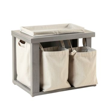 Stone Arc Laundry Sorting Station With Plain Removable Bags - Gray