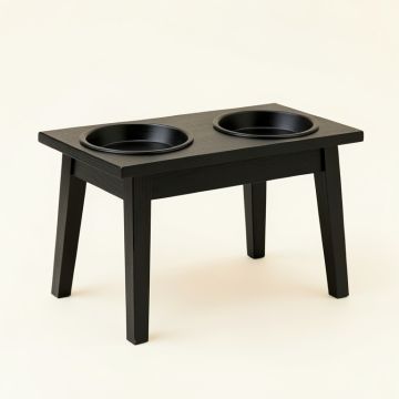 Brook Dale Pet Feeding Stand With Two Plain Empty Bowls - Black (synthetic illustration; no displayed measurements)