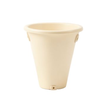 Stone Branch Empty Railing Planter With Integral Brackets - Ivory