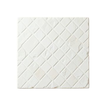 Ridge Bend Uninstalled Square Decorative Tile - White
