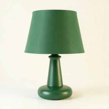 Reed Bluff Table Lamp With A Plain Fabric Shade - Green (synthetic illustration; no displayed measurements)