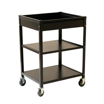 Spruce Brook Empty Rolling Workshop Cart - Black (synthetic illustration; no displayed measurements)