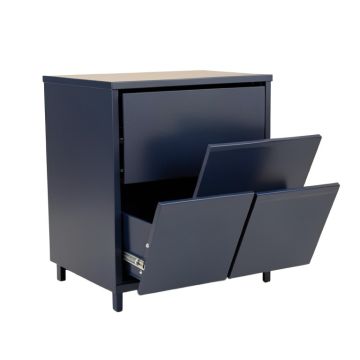 Hill Crossing Freestanding Pull-Out Hamper Cabinet - Navy