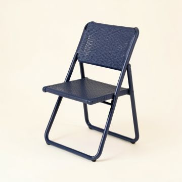 Elm Brook Folding Outdoor Chair - Navy (synthetic illustration; no displayed measurements)
