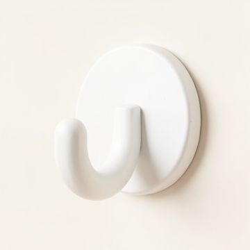 Shore Crest Wall-Mounted Robe Hook - White (synthetic illustration; no displayed measurements)