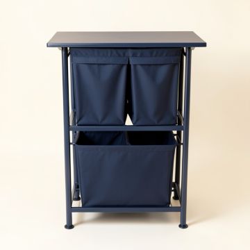 Elm Bluff Laundry Sorting Station With Plain Removable Bags - Navy (synthetic illustration; no displayed measurements)