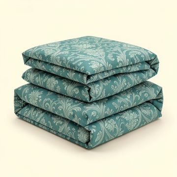Everett Teal Reversible Damask Comforter Set (synthetic illustration; no displayed measurements)