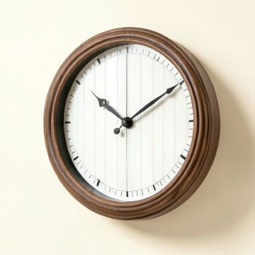 Oversized Braylee French Country With Shiplap Face 30 '' Wall Clock (synthetic illustration; no displayed measurements)