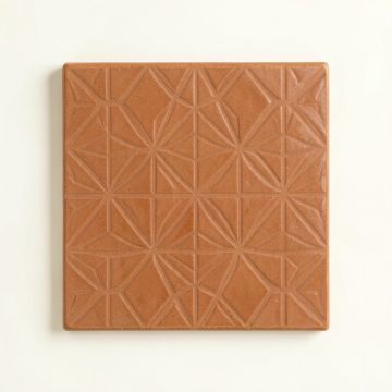 Meadow Brook Uninstalled Square Decorative Tile - Terracotta (synthetic illustration; no displayed measurements)