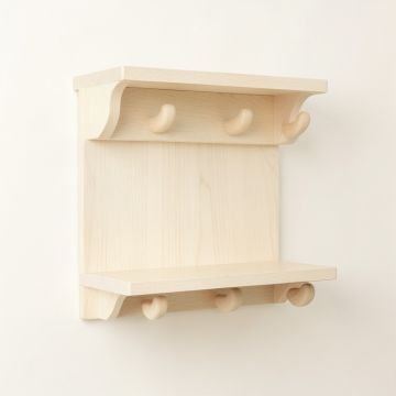 Holly Brook Wall-Mounted Entryway Organizer Shelf - Ivory (synthetic illustration; no displayed measurements)