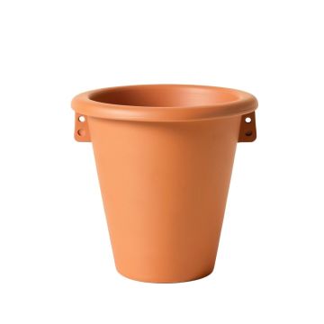Bay Bluff Empty Railing Planter With Integral Brackets - Terracotta