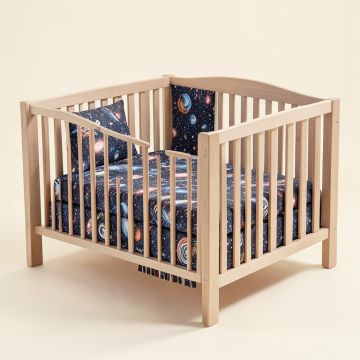 Rawlings Outer Space Galaxy Baby Nursery 6 Piece Crib Bedding Set (synthetic illustration; no displayed measurements)