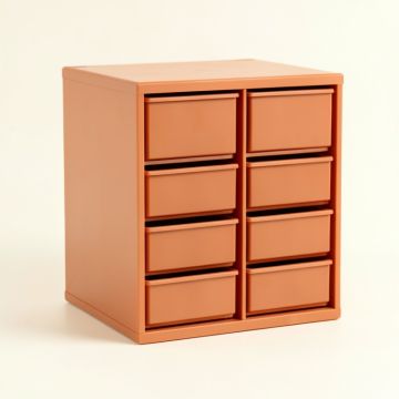 Maple Crest Small-Parts Storage Drawer Cabinet - Terracotta (synthetic illustration; no displayed measurements)