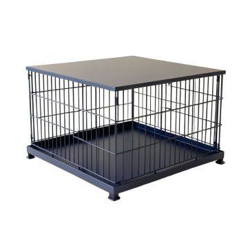 Fern Canyon Empty Furniture-Style Pet Crate - Navy