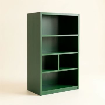Cedar Arc Freestanding Bookcase (synthetic illustration; no displayed measurements)