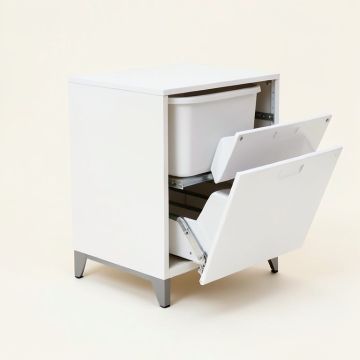 Cedar Crest Freestanding Pull-Out Hamper Cabinet - White (synthetic illustration; no displayed measurements)