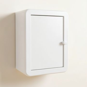 Dawn Arc Wall-Mounted Laundry Cabinet (synthetic illustration; no displayed measurements)