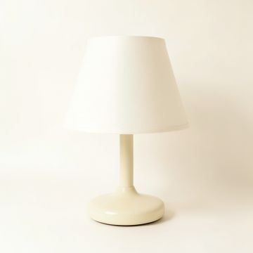 Lake Bridge Table Lamp With A Plain Fabric Shade - Ivory (synthetic illustration; no displayed measurements)