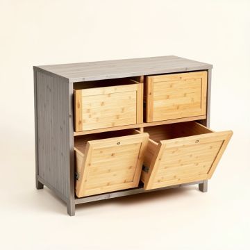 Clay Bluff Freestanding Pull-Out Hamper Cabinet - Gray (synthetic illustration; no displayed measurements)