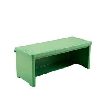 Ridge Bend Narrow Outdoor Storage Bench - Green