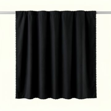 Summit Dell Shower Curtain Hanging Flat From A Plain Rod - Black (synthetic illustration; no displayed measurements)