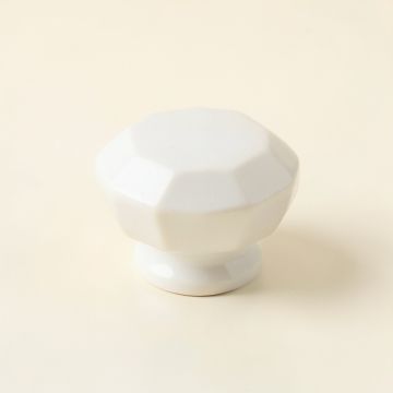 Juniper Branch Cabinet Knob Without Packaging - White (synthetic illustration; no displayed measurements)