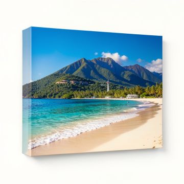 Panoramic Waikiki Beach With Mountain In The Background (synthetic illustration; no displayed measurements)