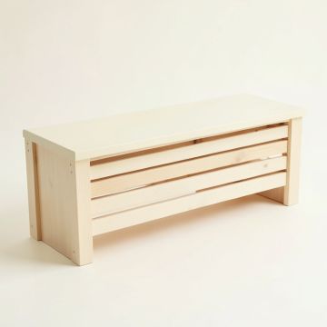 Fern Bend Narrow Outdoor Storage Bench - Cream (synthetic illustration; no displayed measurements)