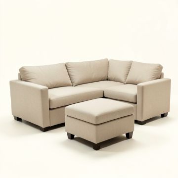 Braeden 101.2 '' Wide Linen Reversible Modular Sofa & Chaise With Ottoman (synthetic illustration; no displayed measurements)
