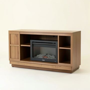 Cloyne Tv Stand For Tvs Up To 88 '' With Electric Fireplace Included (synthetic illustration; no displayed measurements)
