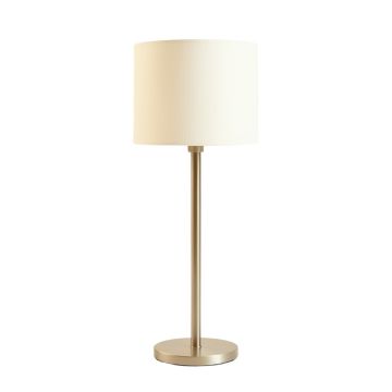 Reed Canyon Floor Lamp With A Plain Fabric Shade - Ivory