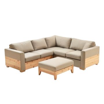 Ketillogh 120 '' Wide Reversible Modular Corner Sectional With Ottoman