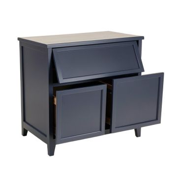 Moss Bend Freestanding Pull-Out Hamper Cabinet - Navy