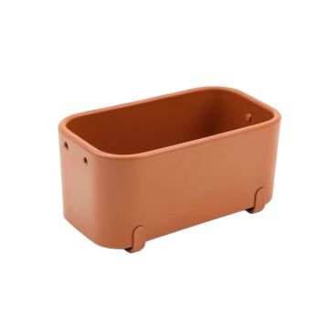 Slate Canyon Empty Railing Planter With Integral Brackets - Terracotta