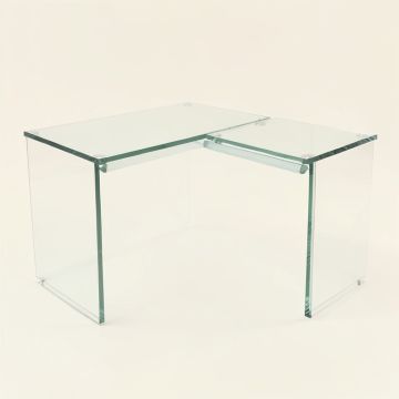 Adeleen Glass L-Shape Desk (synthetic illustration; no displayed measurements)