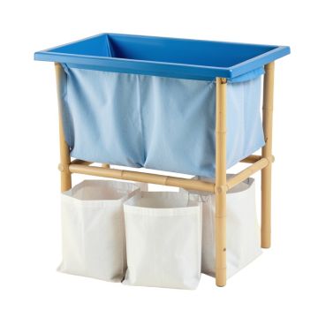 Lake Crest Laundry Sorting Station With Plain Removable Bags - Blue