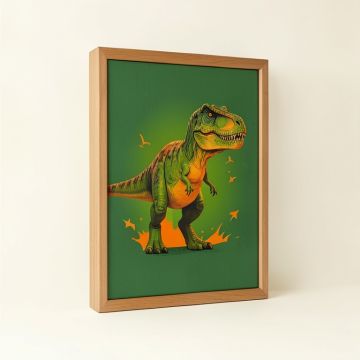 Dinosaur Jumble Graphic Art Print On Wood (synthetic illustration; no displayed measurements)
