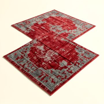 Chan Abstract Red/Gray Area Rug (synthetic illustration; no displayed measurements)