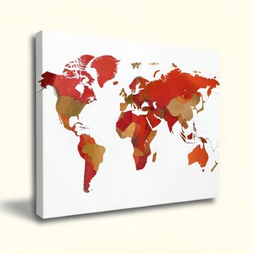 World Map Painting Print On Wrapped Canvas (synthetic illustration; no displayed measurements)