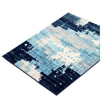 Burnstad Abstract Navy/Aqua/Light Gray/White Area Rug
