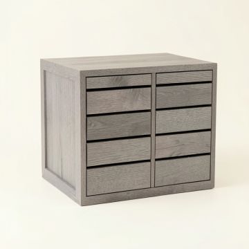 Oak Bluff Small-Parts Storage Drawer Cabinet - Gray (synthetic illustration; no displayed measurements)
