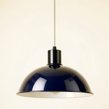 Cedar Dale Pendant Light Suspended From One Plain Cable - Navy (synthetic illustration; no displayed measurements)