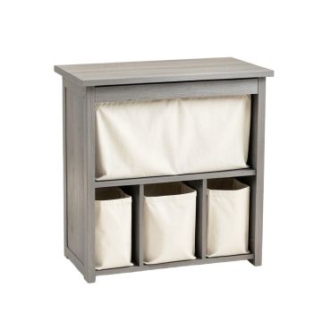 Sage Bend Laundry Sorting Station With Plain Removable Bags - Gray
