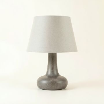 Hill Crossing Table Lamp With A Plain Fabric Shade - Gray (synthetic illustration; no displayed measurements)